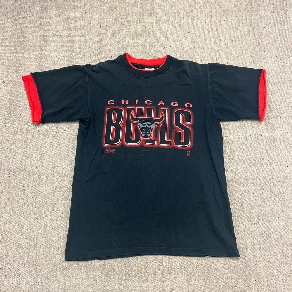 Vintage Chicago Bulls Shirt Mens Large Black 1990s Salem Sportswear NBA